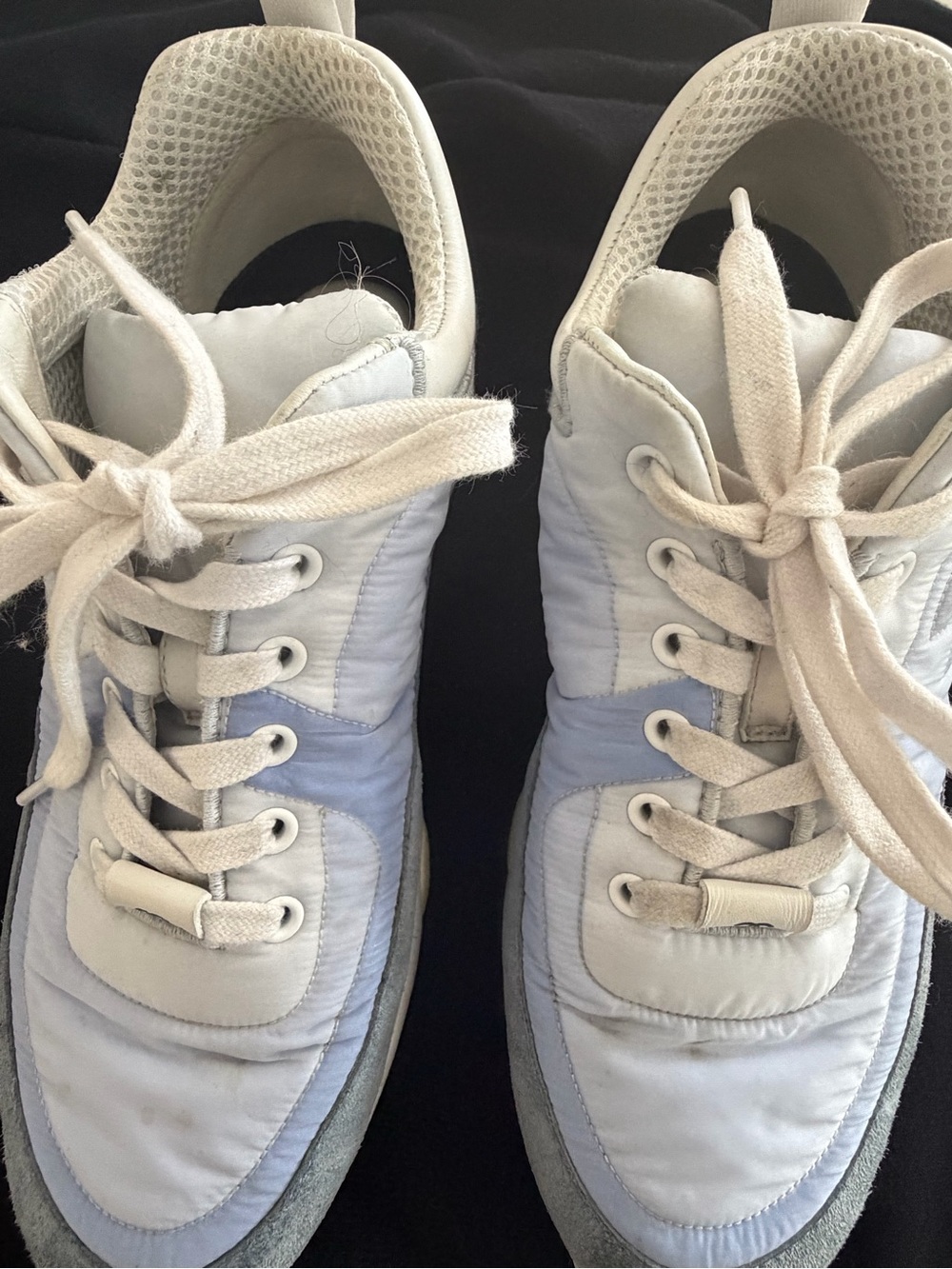 CHANEL Light Blue and White Women's Sneakers